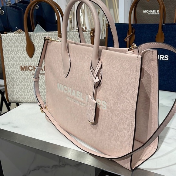 Michael Kors Bag Shoulder Bag Mirella Md Ew Tote Bag Powder Blush Multi Leather - Picture 2 of 12